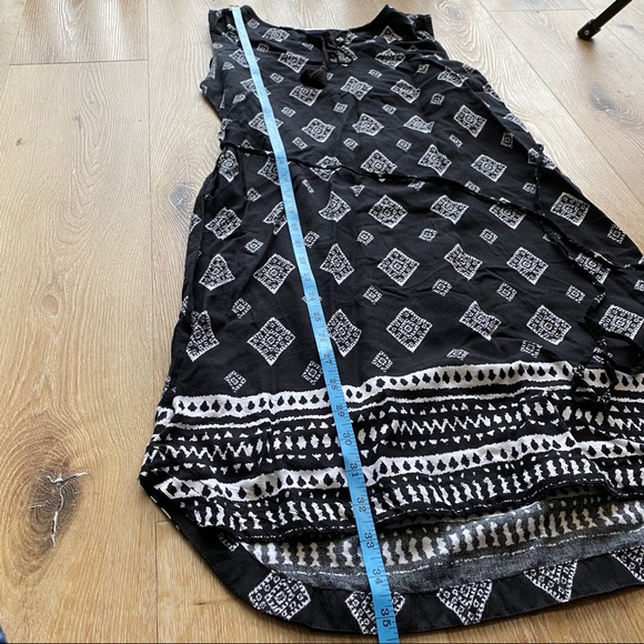 Bohemian Peasant Style Shift Sundress. Geometric Tribal Pattern. - Picture 10 of 11